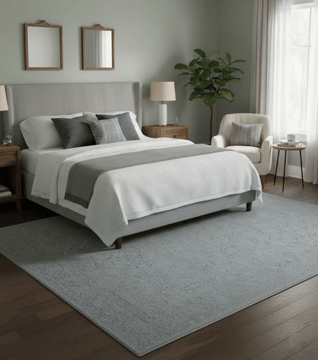 Custom Made Traditional Transitional Gray Hand Tufted wool rug