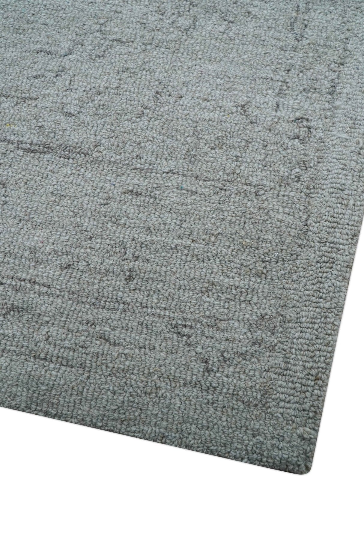 Custom Made Traditional Transitional Gray Hand Tufted wool rug
