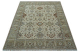 Custom Made Traditional Turkish Beige Hand knotted Wool Area Rug
