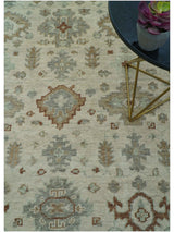 Custom Made Traditional Turkish Beige Hand knotted Wool Area Rug