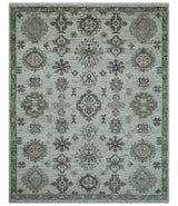 Custom Made Traditional Turkish Design Beige Hand Knotted Natural Wool Area Rug