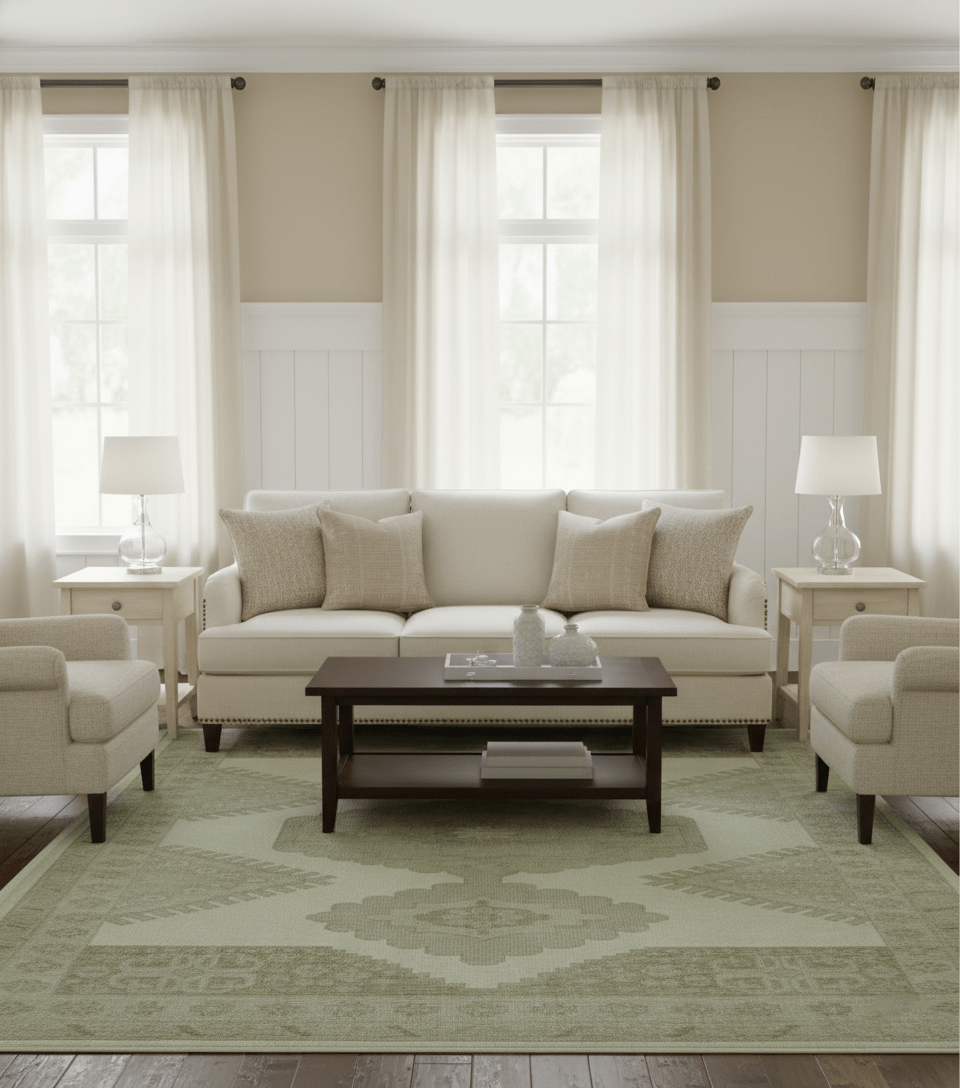 Custom Made Traditional Turkish Design Beige Hand knotted Wool Area Rug