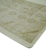 Custom Made Traditional Turkish Design Beige Hand knotted Wool Area Rug
