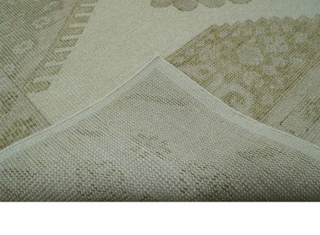 Custom Made Traditional Turkish Design Beige Hand knotted Wool Area Rug