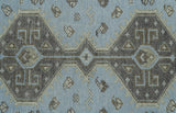 Custom Made Traditional Turkish design Blue And Brown Hand Knotted Wool Area Rug