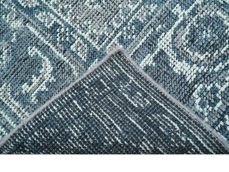 Custom Made Traditional Turkish Design Gray Hand Knotted Wool Area Rug