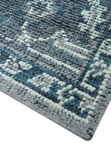 Custom Made Traditional Turkish Design Gray Hand Knotted Wool Area Rug