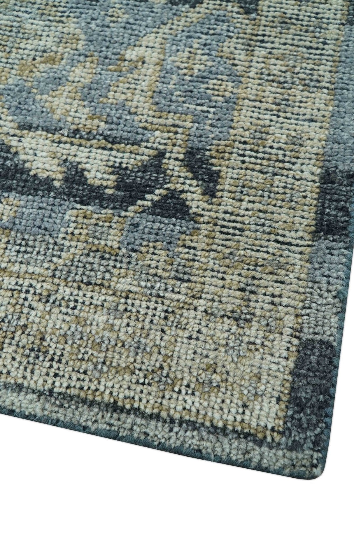Custom Made Traditional Turkish Gray And Charcoal Hand Knotted Wool Rug