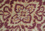 Custom Made Traditional Turkish Maroon And Beige Hand Knotted Wool Rug