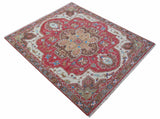 Custom Made Traditional Turkish Red And Brown Hand Knotted Wool Rug