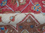 Custom Made Traditional Turkish Red And Brown Hand Knotted Wool Rug