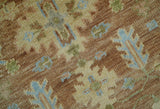 Custom Made Traditional Turkish Rust And Peach Hand Knotted Wool Area Rug