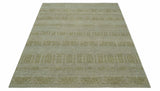Custom Made Transitional Design Beige Hand Knotted Wool Area Rug