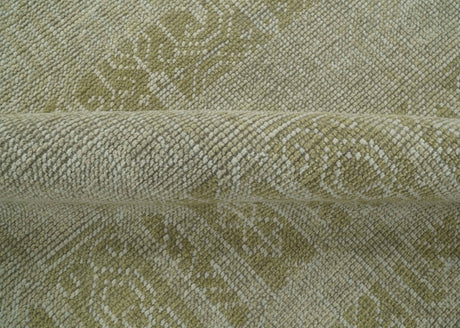 Custom Made Transitional Design Beige Hand Knotted Wool Area Rug