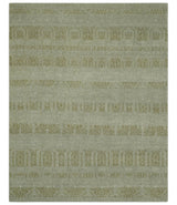 Custom Made Transitional Design Beige Hand Knotted Wool Area Rug