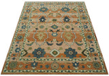 Custom Made Transitional Peach and Blue Hand Tufted Wool Area Rug