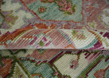 Custom Made Transitional Pink, Green and Ivory Turkish Design wool Area Rug