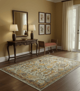 Custom Made Transitional Silver, Gold and Gray Hand Knotted Wool Rug