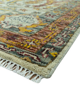 Custom Made Transitional Silver, Gold and Gray Hand Knotted Wool Rug