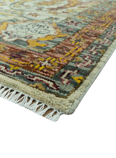 Custom Made Transitional Silver, Gold and Gray Hand Knotted Wool Rug