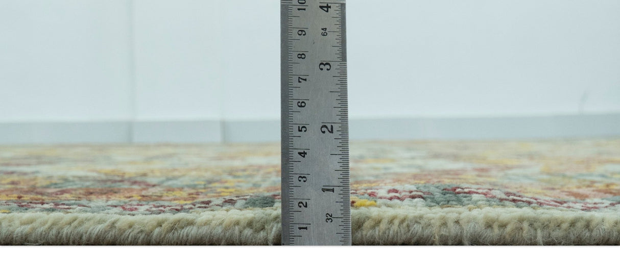 Custom Made Transitional Silver, Gold and Gray Hand Knotted Wool Rug