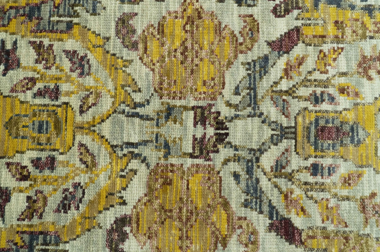 Custom Made Transitional Silver, Gold and Gray Hand Knotted Wool Rug