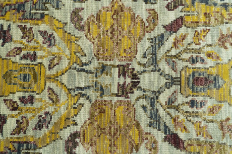 Custom Made Transitional Silver, Gold and Gray Hand Knotted Wool Rug