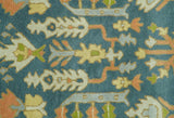 Custom Made Tree of Life Beige And Teal Floral Design Hand Tufted Wool Area Rug