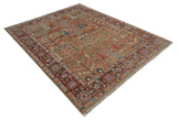 Custom made Tree of Life Brown and Rust Hand Knotted Traditional Oushak Wool Rug