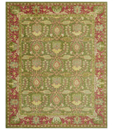 Custom Made Tree of life Green And Red Traditional Design Hand Tufted Wool Rug