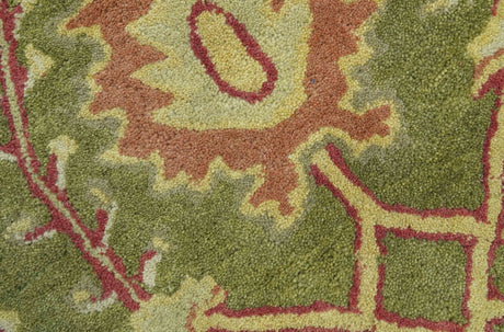 Custom Made Tree of life Green And Red Traditional Design Hand Tufted Wool Rug