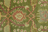 Custom Made Tree of life Green And Red Traditional Design Hand Tufted Wool Rug