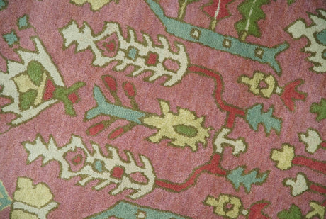 Custom Made Tree of life Traditional Floral Dark Peach, Beige and Green wool Area Rug