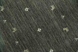Custom Made Tribal Gabbeh Dark Green wool Area Rug