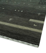 Custom Made Tribal Gabbeh Dark Green wool Area Rug