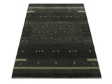 Custom Made Tribal Gabbeh Dark Green wool Area Rug