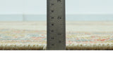 Custom Made Turkish Design Beige and Blue Hand Knotted Wool Rug