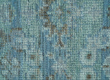 Custom Made Turkish Design Blue And Gray Hand Knotted Afghan Wool Area Rug