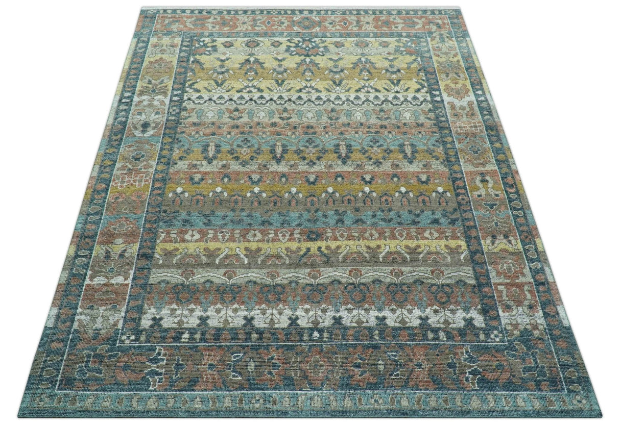 Custom Made Turkish Design Multi color Hand Knotted Wool Rug