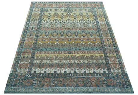 Custom Made Turkish Design Multi color Hand Knotted Wool Rug