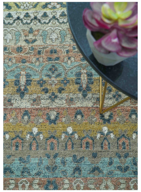 Custom Made Turkish Design Multi color Hand Knotted Wool Rug