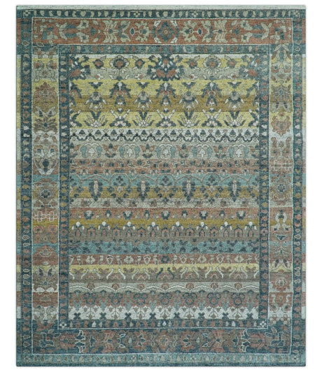 Custom Made Turkish Design Multi color Hand Knotted Wool Rug