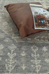 Custom Made Vintage Distressed Hand Knotted Serapi Gray and Beige Wool Area Rug