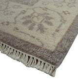 Custom Made Vintage Style Tree of life Brown And Beige Hand Knotted Wool Rug