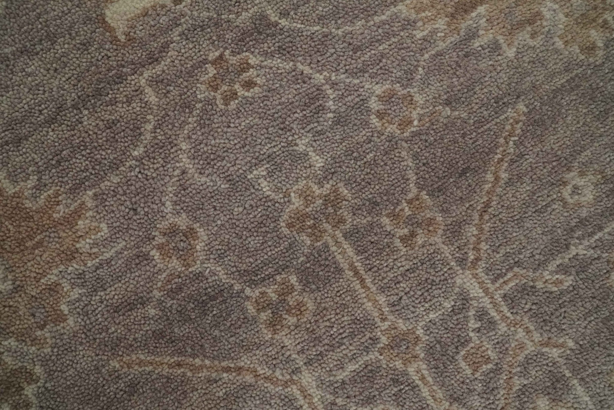Custom Made Vintage Style Tree of life Brown And Beige Hand Knotted Wool Rug