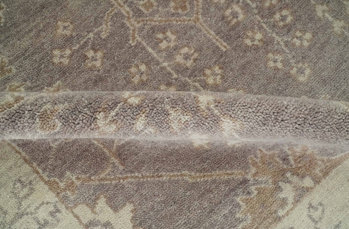 Custom Made Vintage Style Tree of life Brown And Beige Hand Knotted Wool Rug