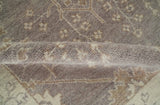 Custom Made Vintage Style Tree of life Brown And Beige Hand Knotted Wool Rug