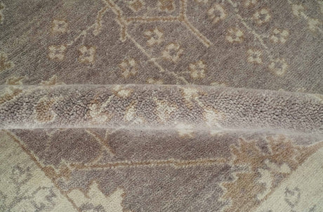 Custom Made Vintage Style Tree of life Brown And Beige Hand Knotted Wool Rug