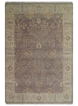 Custom Made Vintage Style Tree of life Brown And Beige Hand Knotted Wool Rug