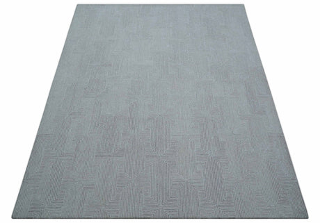 Custom Made White Beige Modern Style Hand Tufted Wool Area Rug